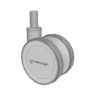 Twist Round Stem Caster with 125 x 2 TPU (95a) Wheel