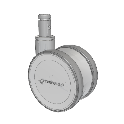 Twist Round Stem Caster with 125 x 2 TPU (95a) Wheel