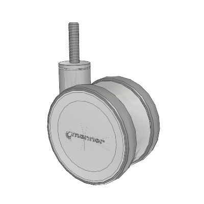 Twist Threaded Stem Caster with 125 x 2 TPU (95a) Wheel