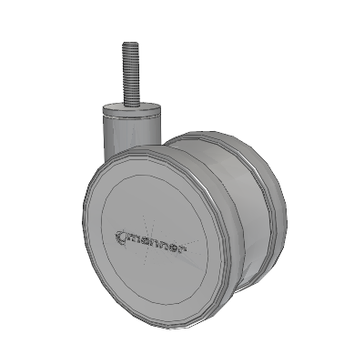 Twist Threaded Stem Caster with 125 x 2 TPU (95a) Wheel
