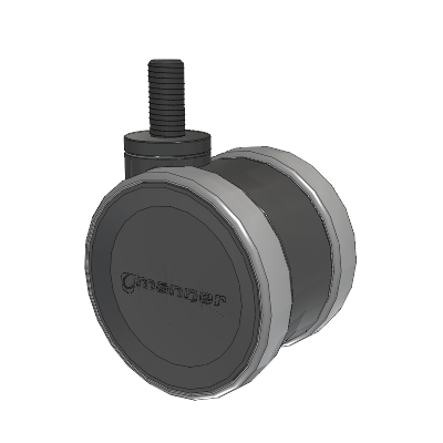Twist Threaded Stem Caster with 75 x 2 TPU (95a) Wheel