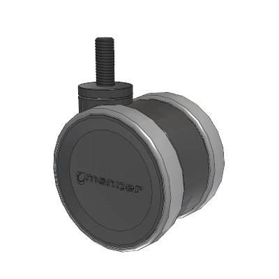 Twist Threaded Stem Caster with 75 x 2 TPU (95a) Wheel