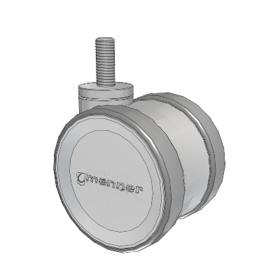 Twist Threaded Stem Caster with 75 x 2 TPU (95a) Wheel