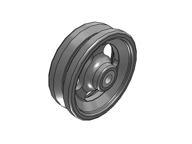 VG Cast Iron V-Groove 6 x 2 Wheel with Straight Roller Bearing