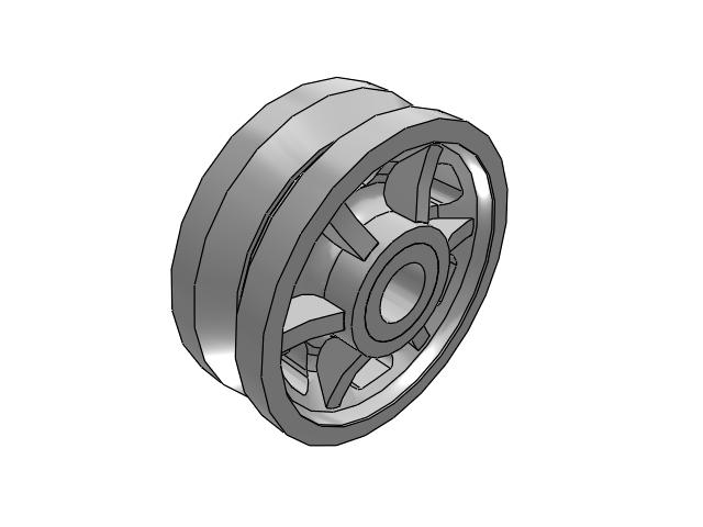 VL Cast Iron V-Groove 8 x 3 Wheel with Straight Roller Bearing