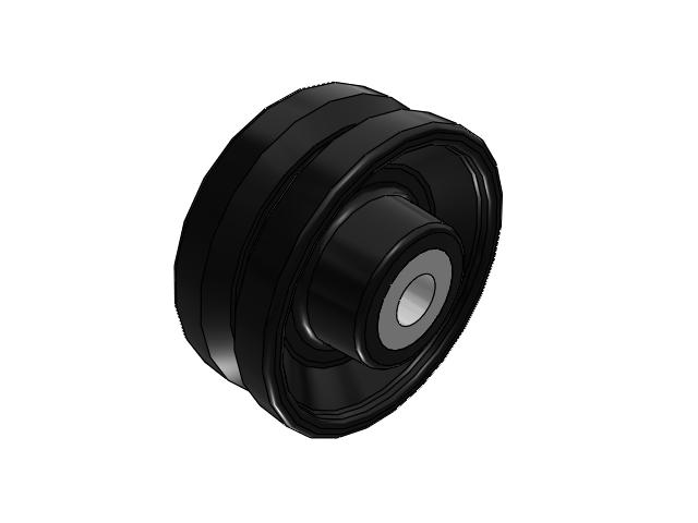 VM Ductile Iron V-Groove 6 x 2-1/2 Wheel with Straight Roller Bearing