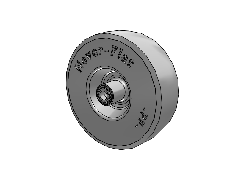 PF - Never-Flat Wheel (to 350 lb/ea) 2.80/2.50-4 8.583 x 2.835 with Precision Ball Bearing