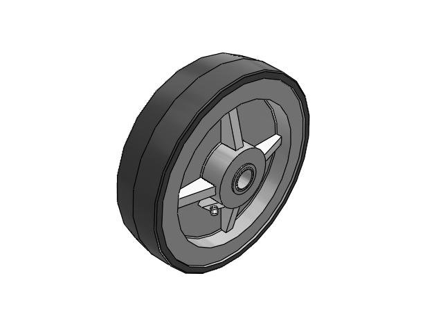 XA Polyurethane on Polypropylene 8 x 2 Wheel with Straight Roller Bearing