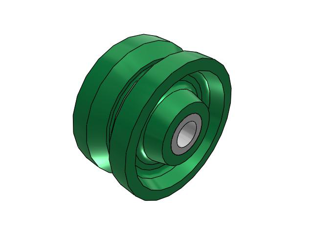 XV Polyurethane V-Groove 4 x 2 Wheel with Straight Roller-Drawn Cup Roller Bearing