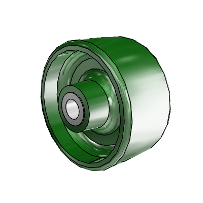 Cast Iron Enameled Cast Iron 2.5 x 1.25 Wheel with Sleeve Bearing