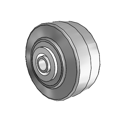 Performa Rubber Flat Gray Tread Polyolefin 2.5 x 1.25 Wheel with Delrin Bearing