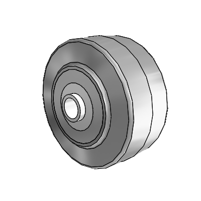 Performa Rubber Flat Gray Tread Polyolefin 2.5 x 1.25 Wheel with Ball Bearing