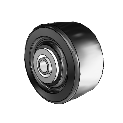 Polyolefin 2.5 x 1.25 Wheel with Delrin Bearing