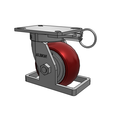 310 Series Top Plate Swivel Caster with 6 x 3 Maroon Tread on Aluminum Core AX - Round Polyurethane (Aluminum Core) wheel