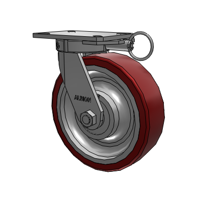 310 Series Top Plate Swivel Caster with 10 x 3 Maroon Tread on Aluminum Core AK - Crown Polyurethane (Aluminum Core) wheel