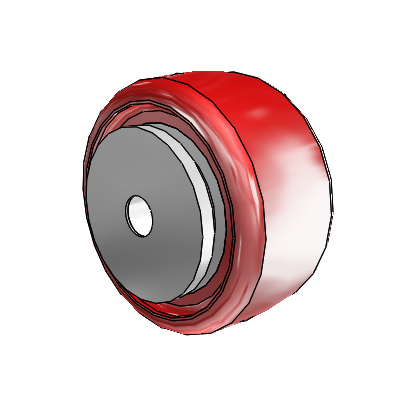 Polyurethane Hi-Tech HI-TECH Polyurethane Polyolefin 2.5 x 1.25 Wheel with Ball Bearing