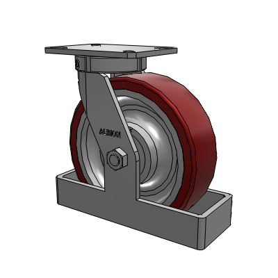 310 Series Top Plate Swivel Caster with 10 x 3 Maroon Tread on Aluminum Core AK - Crown Polyurethane (Aluminum Core) wheel