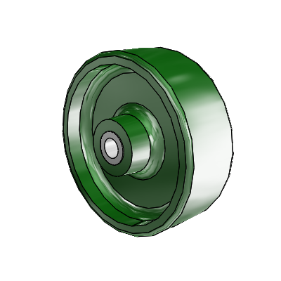 Cast Iron Enameled Cast Iron 3.5 x 1.25 Wheel with Sleeve Bearing