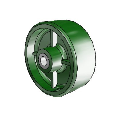 Cast Iron Enameled Cast Iron 3 x 1.25 Wheel with Sleeve Bearing