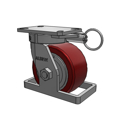 310 Series Top Plate Swivel Caster with 6 x 3 Maroon Tread on Aluminum Core AK - Crown Polyurethane (Aluminum Core) wheel