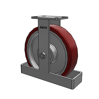 310 Series Top Plate Rigid Caster with 12 x 3 Maroon Tread on Aluminum Core AK - Crown Polyurethane (Aluminum Core) wheel