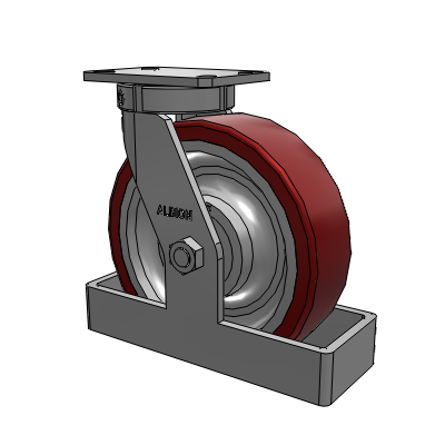 310 Series Top Plate Swivel Caster with 10 x 3 Maroon Tread on Aluminum Core AK - Crown Polyurethane (Aluminum Core) wheel