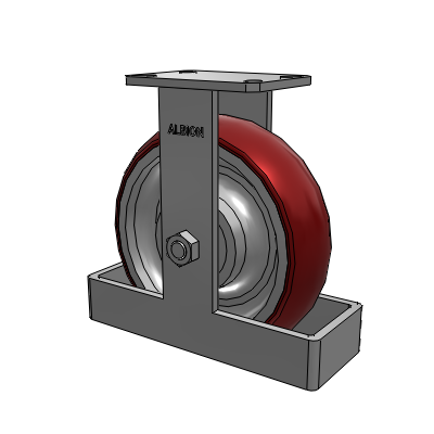 310 Series Top Plate Rigid Caster with 10 x 3 Maroon Tread on Aluminum Core AX - Round Polyurethane (Aluminum Core) wheel