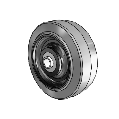 Performa Conductive Rubber Wheels Flat Grey Tread Polyolefin 3.5 x 1.25 with Ball Bearing