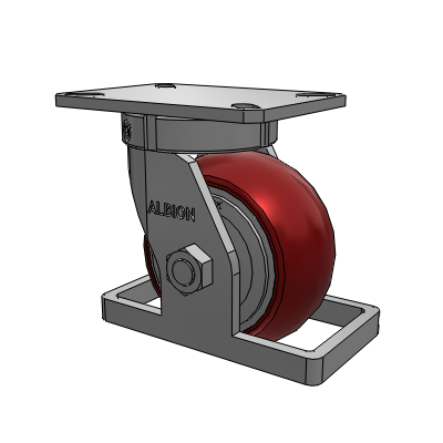 310 Series Top Plate Swivel Caster with 6 x 3 Maroon Tread on Aluminum Core AX - Round Polyurethane (Aluminum Core) wheel
