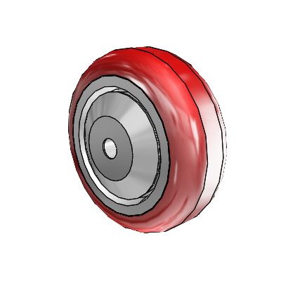 Polyurethane Hi-Tech HI-TECH Polyurethane Polyolefin 3.5 x 1.25 Wheel with Delrin Bearing