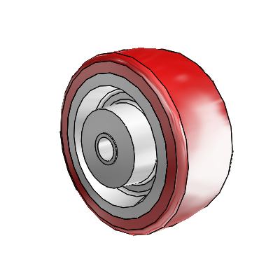 Polyurethane Hi-Tech HI-TECH Polyurethane Polyolefin 3 x 1.25 Wheel with Plain Bearing