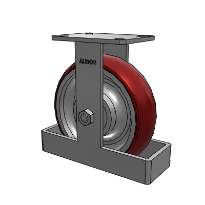 310 Series Top Plate Rigid Caster with 10 x 3 Maroon Tread on Aluminum Core AX - Round Polyurethane (Aluminum Core) wheel