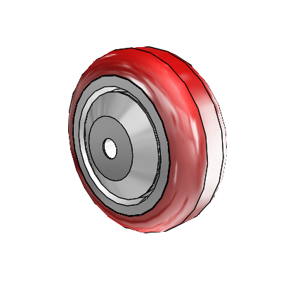 Polyurethane Hi-Tech HI-TECH Polyurethane Polyolefin 3.5 x 1.25 Wheel with Ball Bearing