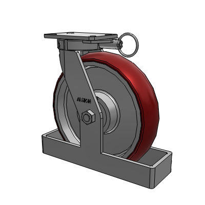 310 Series Top Plate Swivel Caster with 12 x 3 Maroon Tread on Aluminum Core AX - Round Polyurethane (Aluminum Core) wheel