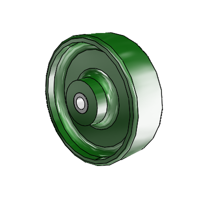 Cast Iron Enameled Cast Iron 4 x 1.25 Wheel with Sleeve Bearing