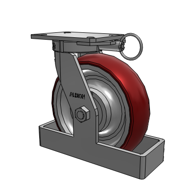310 Series Top Plate Swivel Caster with 10 x 3 Maroon Tread on Aluminum Core AX - Round Polyurethane (Aluminum Core) wheel