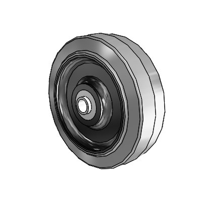 Performa Conductive Rubber Wheels Flat Grey Tread Polyolefin 4 x 1.25 with Ball Bearing