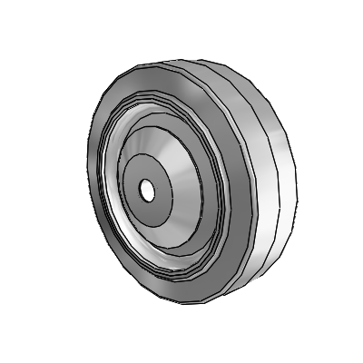 Performa Rubber Flat Gray Tread Polyolefin 4 x 1.25 Wheel with Ball Bearing