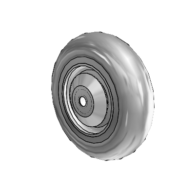 Performa Rubber Round Gray Tread Polyolefin 5 x 1.3125 Wheel with Ball Bearing