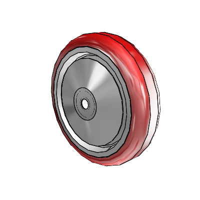 Polyurethane Hi-Tech HI-TECH Polyurethane Polyolefin 5 x 1.25 Wheel with Ball Bearing
