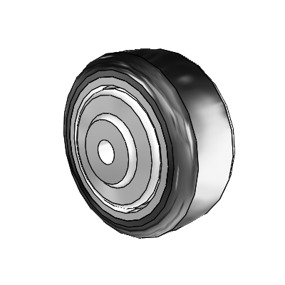 TPE High-Temp Thermoplastic Elastomer Polyolefin 3 x 1.25 Wheel with Precision Ball Bearing
