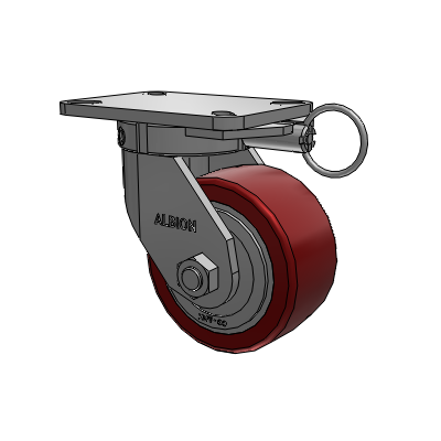 410 Series Top Plate Swivel Caster with 6 x 3 Maroon Tread on Aluminum Core AK - Crown Polyurethane (Aluminum Core) wheel