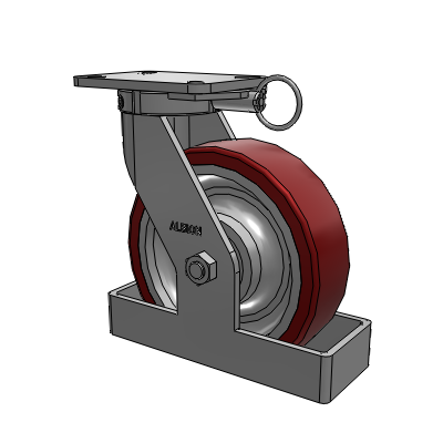 410 Series Top Plate Swivel Caster with 10 x 3 Maroon Tread on Aluminum Core AK - Crown Polyurethane (Aluminum Core) wheel