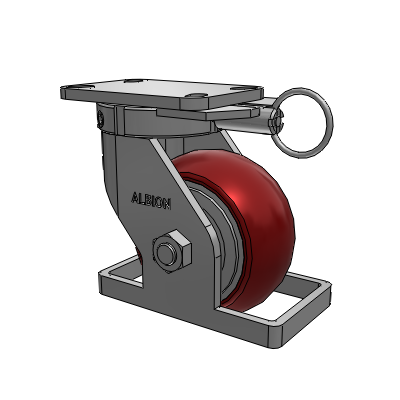 410 Series Top Plate Swivel Caster with 6 x 3 Maroon Tread on Aluminum Core AX - Round Polyurethane (Aluminum Core) wheel