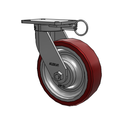 410 Series Top Plate Swivel Caster with 10 x 3 Maroon Tread on Aluminum Core AK - Crown Polyurethane (Aluminum Core) wheel