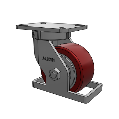 410 Series Top Plate Swivel Caster with 6 x 3 Maroon Tread on Aluminum Core AK - Crown Polyurethane (Aluminum Core) wheel
