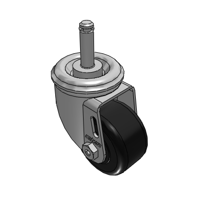 2 Series Casters Grip Ring Stem Caster with 2.5 x 1.4375 Phenolic Wheel