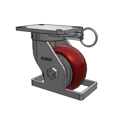 410 Series Top Plate Swivel Caster with 6 x 3 Maroon Tread on Aluminum Core AX - Round Polyurethane (Aluminum Core) wheel