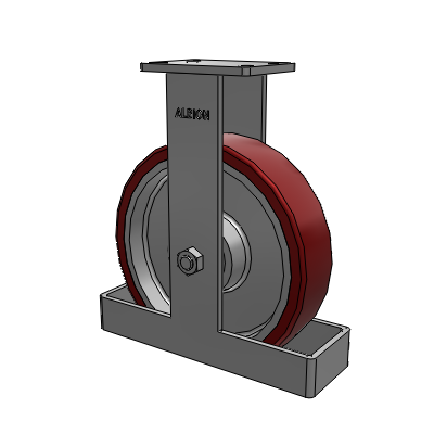 410 Series Top Plate Rigid Caster with 12 x 3 Maroon Tread on Aluminum Core AK - Crown Polyurethane (Aluminum Core) wheel