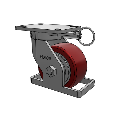 410 Series Top Plate Swivel Caster with 6 x 3 Maroon Tread on Aluminum Core AK - Crown Polyurethane (Aluminum Core) wheel